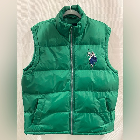 U.S. Polo Assn. Other - Green Polo Jacket with Embroidered Logo puffer preppy ski winter large zipper